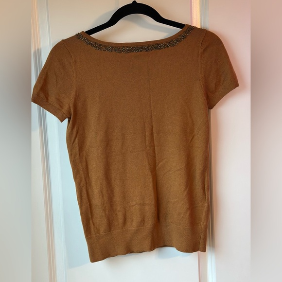 NWT loft short sleeve top size S petite. Caramel color , excellent condition - Picture 8 of 9